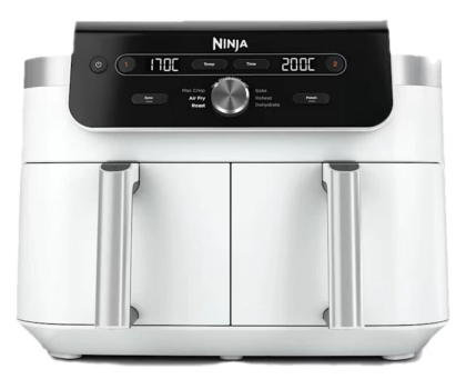 AirFryer i frytkownica beztłuszczowa Ninja Air Fryer DZ901EUWH z podwójnym koszem biały
